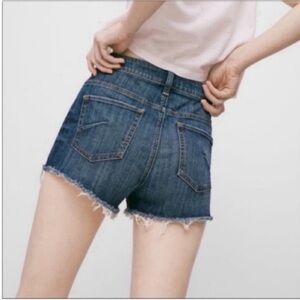 C-Talula Aritzia shorts blue denim cutoffs distressed mid rise